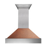 ZLINE Ducted DuraSnow Stainless Steel Range Hood with Hand-Hammered Copper Shell (8654HH)