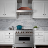 ZLINE Ducted DuraSnow Stainless Steel Range Hood with Hand-Hammered Copper Shell (8654HH)