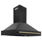 ZLINE 48" Black Stainless Steel Range Hood with Accent Handle (BS655Z-48)