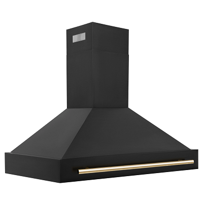 ZLINE 48" Black Stainless Steel Range Hood with Accent Handle (BS655Z-48)