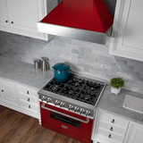 ZLINE Ducted ZLINE DuraSnow Stainless Steel® Range Hood with Red Gloss Shell (8654RG)