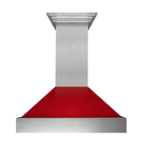 ZLINE Ducted ZLINE DuraSnow Stainless Steel® Range Hood with Red Gloss Shell (8654RG)