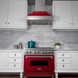 ZLINE Ducted ZLINE DuraSnow Stainless Steel® Range Hood with Red Gloss Shell (8654RG)