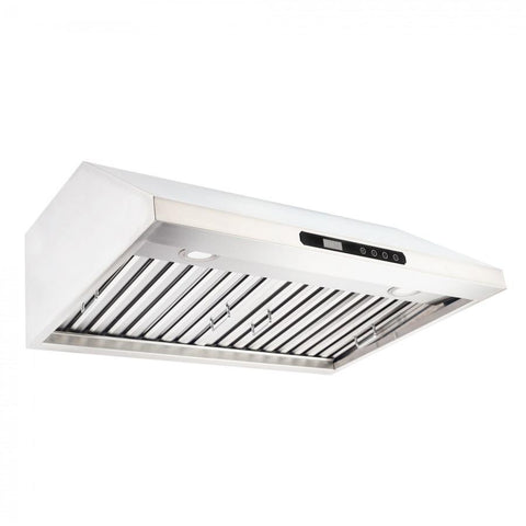 Under Cabinet Range Hood 30 inch with Dual Motors Stainless Steel Kitchen Hood 600 CFM - Silver